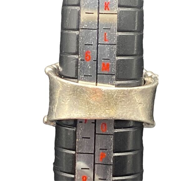 Sterling Silver 925 Open Scroll Band Ring dotted detail size 7 - Picture 3 of 8